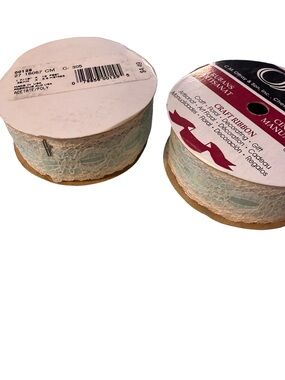 Craft Ribbon Lace Trim Bundle in Light Blue and Cream